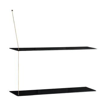 Stedge シェルフ - Black oak-brass, 80 cm, 2 shelves - Woud | ウッド