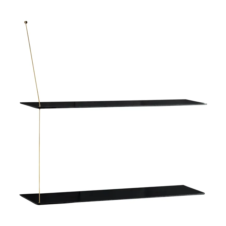 Stedge シェルフ - Black oak-brass, 80 cm, 2 shelves - Woud | ウッド