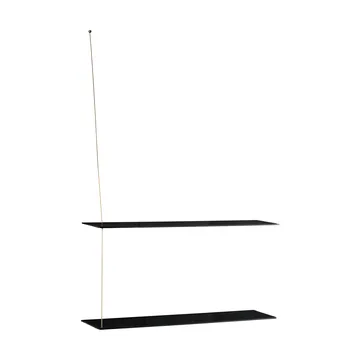 Stedge シェルフ - Black oak-brass, 80 cm, 2 shelves - Woud | ウッド