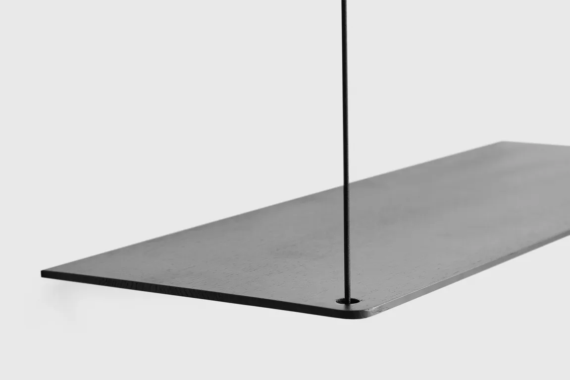 Stedge シェルフ, Black-painted ash, 80 cm Woud | ウッド