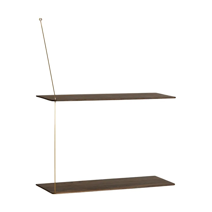 Stedge シェルフ - Smoked oak-brass, 60 cm, 2 shelves - Woud | ウッド