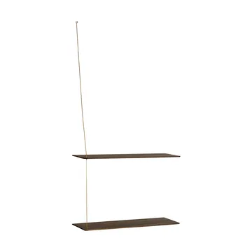 Stedge シェルフ - Smoked oak-brass, 60 cm, 2 shelves - Woud | ウッド
