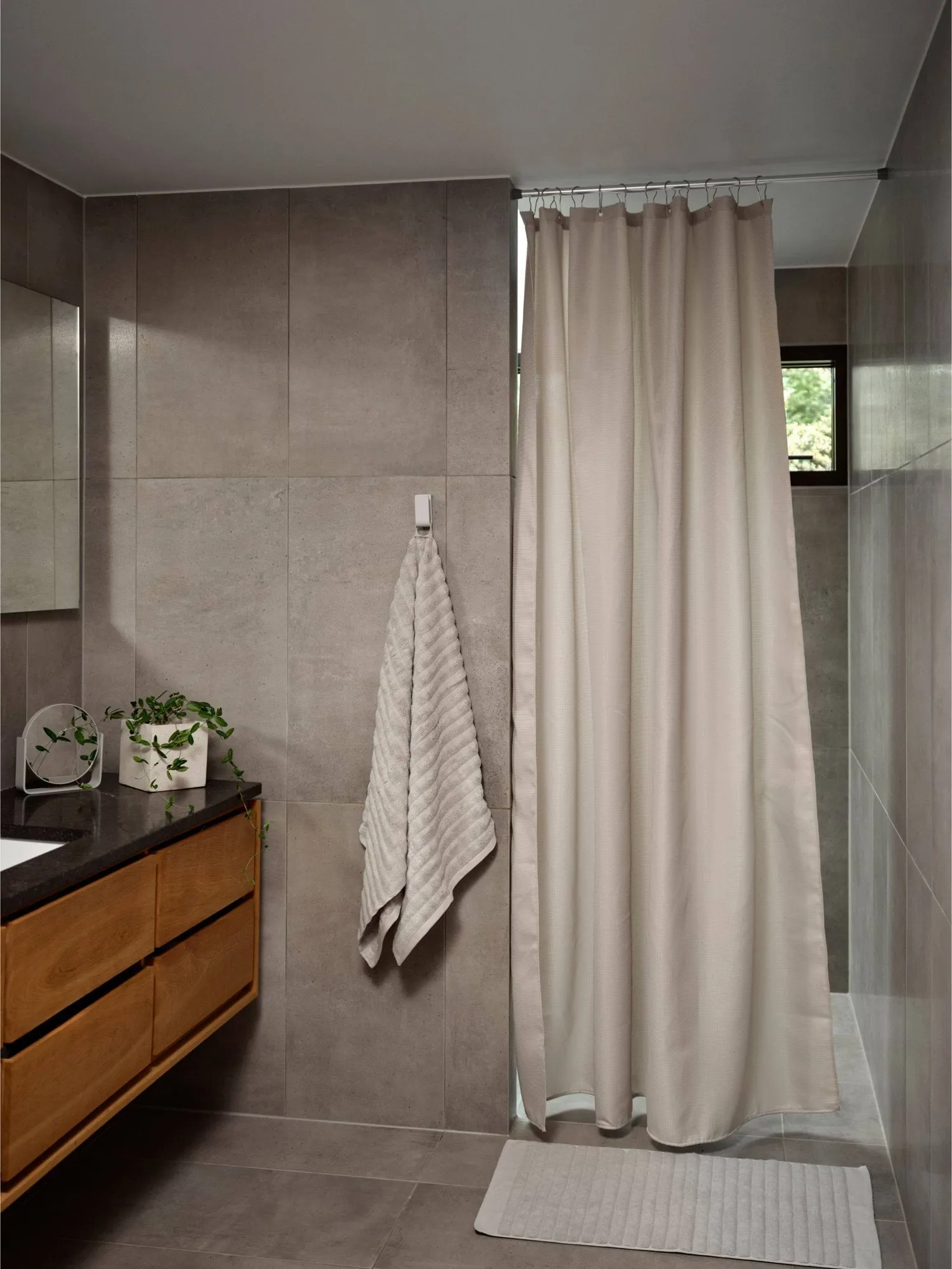 Lux シャワーカーテン, Soft grey, 180x220 cm Zone Denmark | ゾーン デンマーク