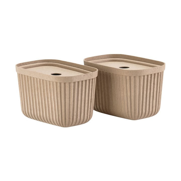 Pulp 収納ボックス 15x23 cm 2個セット - Natural Brown - Zone Denmark | ゾーン デンマーク