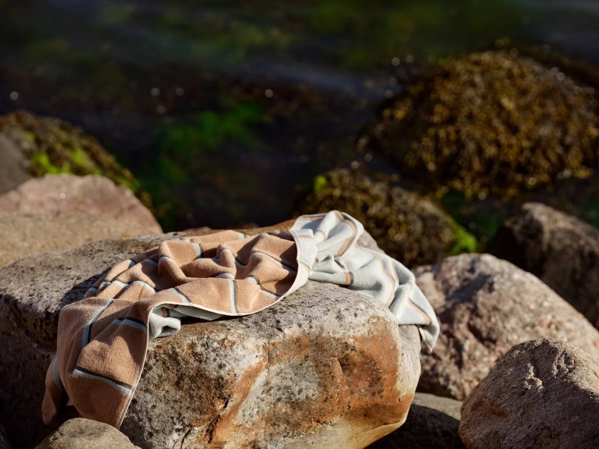 Sauna タオル, Camel-ice blue-olive green, 70x140 cm Zone Denmark | ゾーン デンマーク