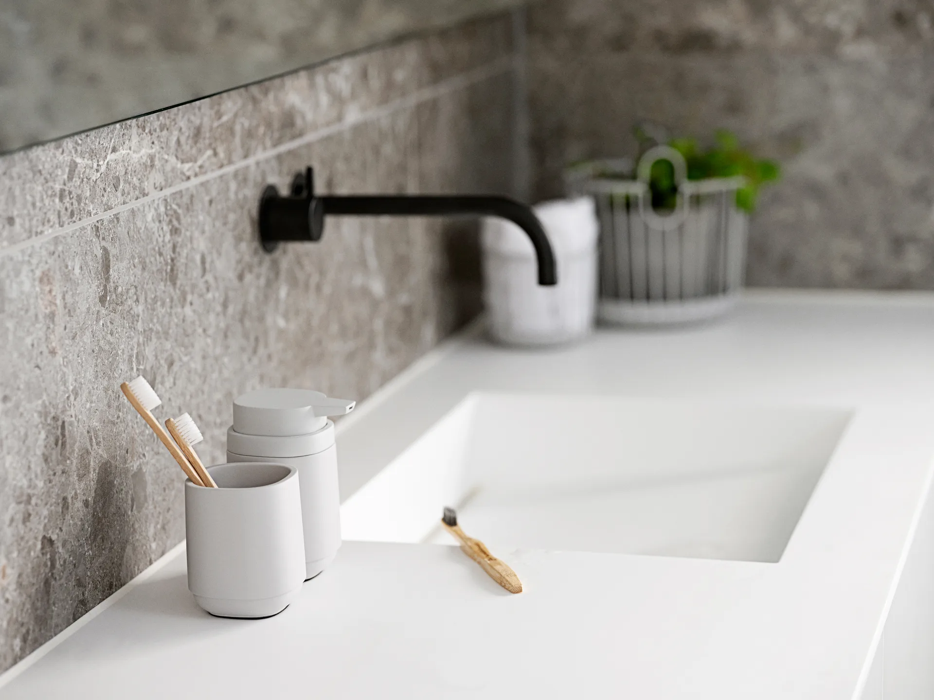 Time 歯ブラシマグ 9.8 cm, Soft grey Zone Denmark | ゾーン デンマーク